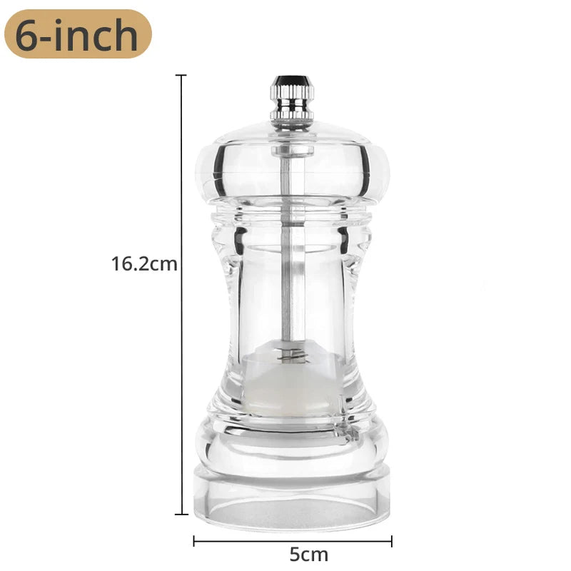 Acrylic Salt and Pepper Grinder Adjustable Coarseness