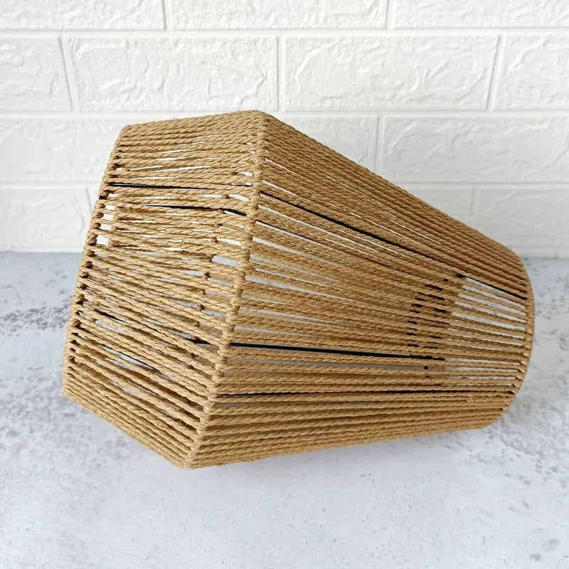 Rattan Pendant Lamp Shade Weaved for Restaurant Bar Bedroom Balcony Pendant Light Simple Retro Hand-woven Rattan