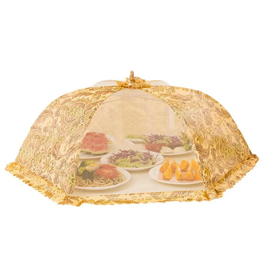Foldable Food Cover Lace Mesh Vegetable Cover Dustproof Rice Umbrella Style Anti Fly Mosquito Insect Proof Food Bread Cover