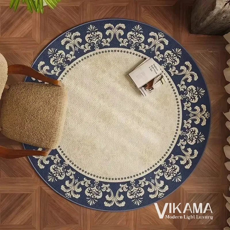 VIKAMA Circular Minimalist Light Luxury Carpet Minimalist Style Sofa Carpet Living Room Home Decoration Washable Floor Mat