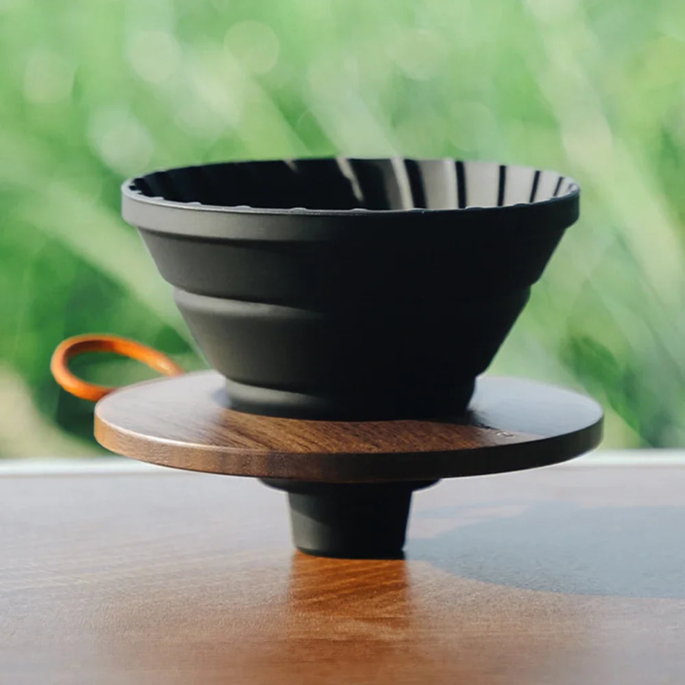 Coador de café dobrável de silicone para viagens