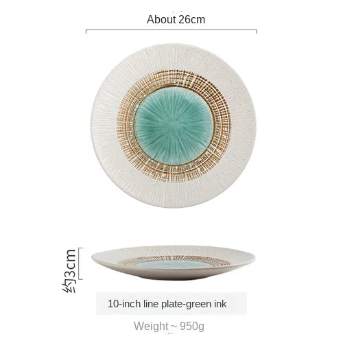 Japanese Style Flat Ceramic Plate – Elegant Dining