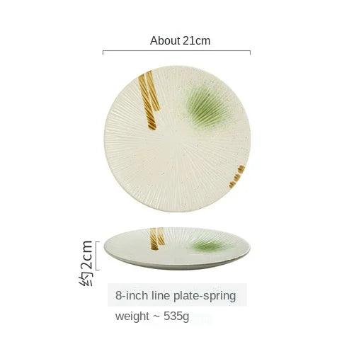 Japanese Style Flat Ceramic Plate – Elegant Dining