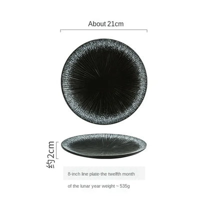 Japanese Style Flat Ceramic Plate – Elegant Dining