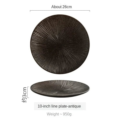 Japanese Style Flat Ceramic Plate – Elegant Dining