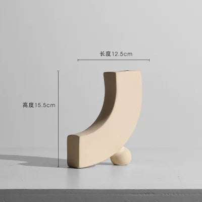 Nordic Minimalist Ceramic Tabletop Vase Ornaments Dried Flower Arrangement Creative Irregular Art Living Room Vases Decoration