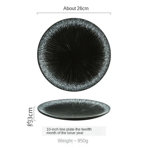 Japanese Style Flat Ceramic Plate – Elegant Dining