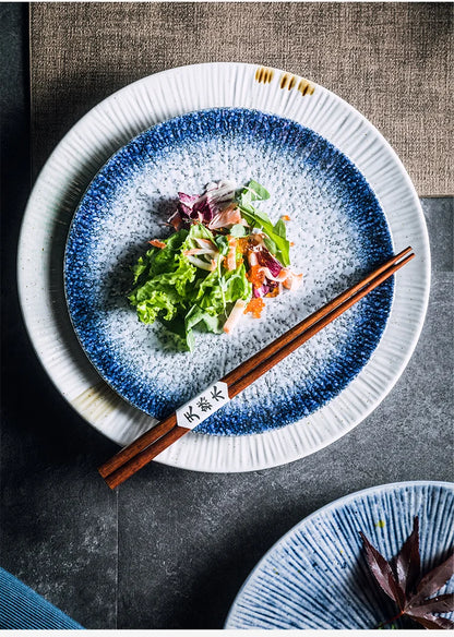 Japanese Style Flat Ceramic Plate – Elegant Dining