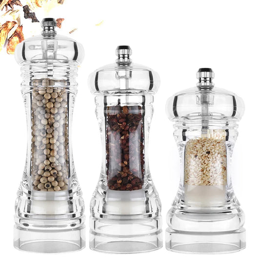 Acrylic Salt and Pepper Grinder Adjustable Coarseness