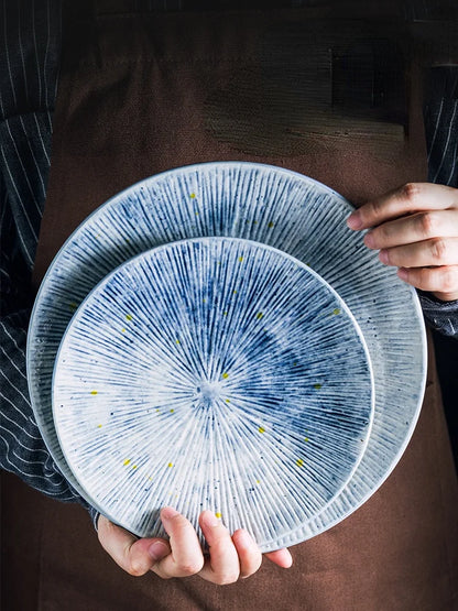 Japanese Style Flat Ceramic Plate – Elegant Dining