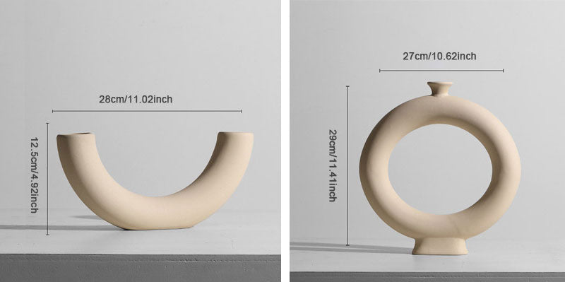 Nordic Minimalist Ceramic Tabletop Vase Ornaments Dried Flower Arrangement Creative Irregular Art Living Room Vases Decoration