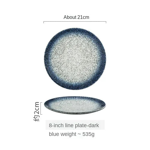 Japanese Style Flat Ceramic Plate – Elegant Dining