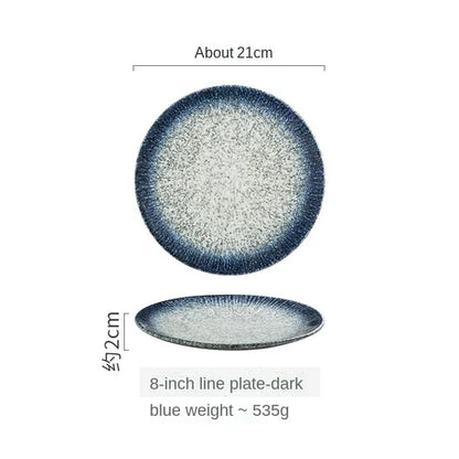 Japanese Style Flat Ceramic Plate – Elegant Dining