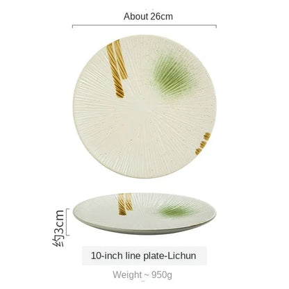 Japanese Style Flat Ceramic Plate – Elegant Dining