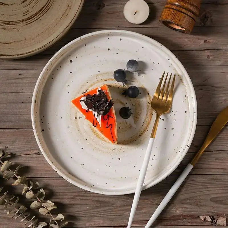 Prato Cerâmico Japonês Borda Reta – Mesa Sofisticada