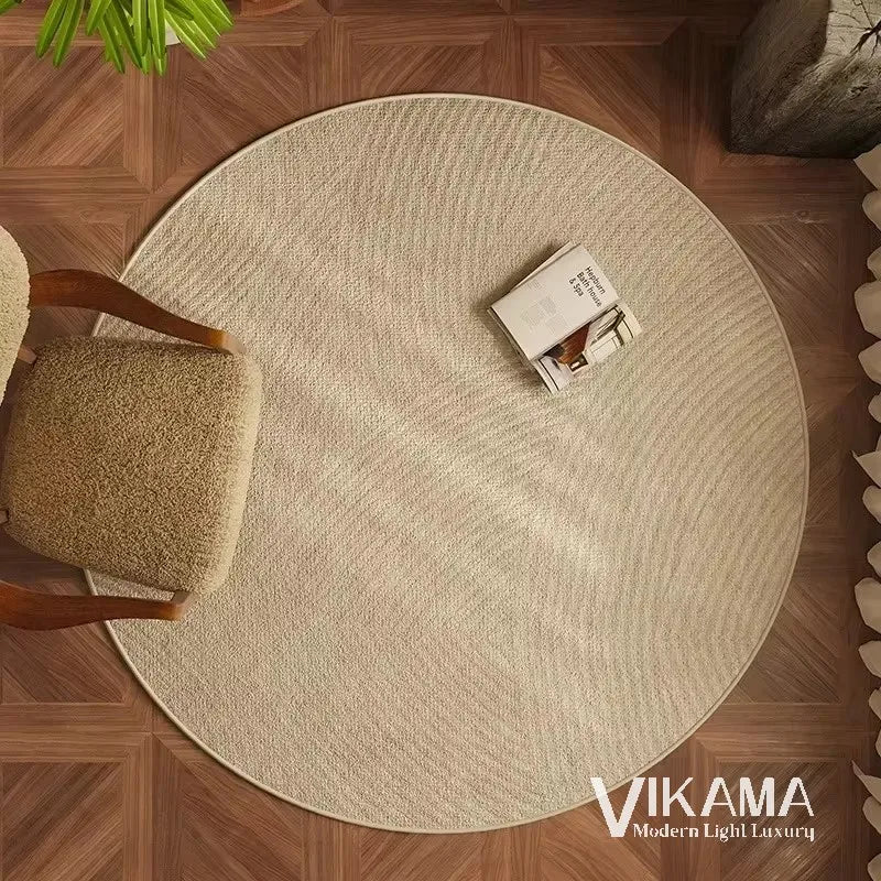 VIKAMA Circular Minimalist Light Luxury Carpet Minimalist Style Sofa Carpet Living Room Home Decoration Washable Floor Mat
