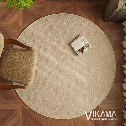 VIKAMA Circular Minimalist Light Luxury Carpet Minimalist Style Sofa Carpet Living Room Home Decoration Washable Floor Mat