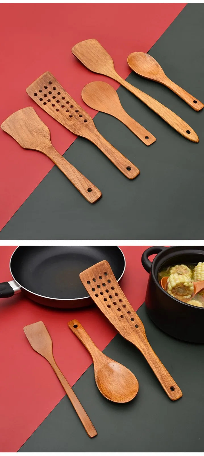 Wooden Kitchen Spatula Rice Ladle Soup Spoon Kitchen Cooking Tools Natural Wood Is Safe And Durable For Home Kitchens