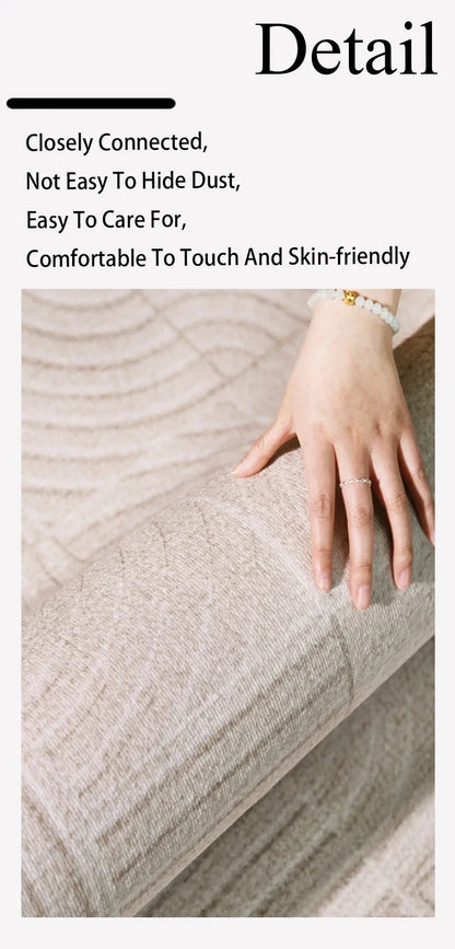 VIKAMA Circular Minimalist Light Luxury Carpet Minimalist Style Sofa Carpet Living Room Home Decoration Washable Floor Mat