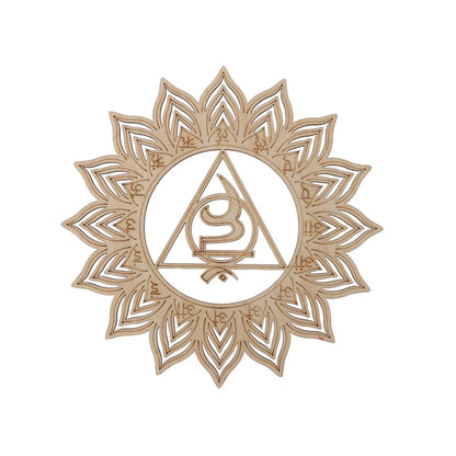 Wooden Wall Art Home Decor Flower Of Life Energy Mat Decorative Boards Crafts Slice Wood Base Coasters Sacred Geometry Ornament