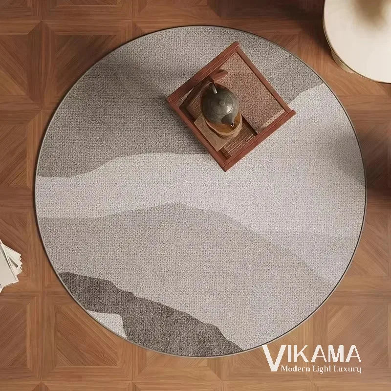 VIKAMA Circular Minimalist Light Luxury Carpet Minimalist Style Sofa Carpet Living Room Home Decoration Washable Floor Mat
