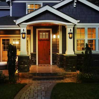 1pcs Solar Hanging Lantern Outdoor Flickering Flames Waterproof Heavy Glass Stainless Solar Outdoor Light for Wall Fence Patio P