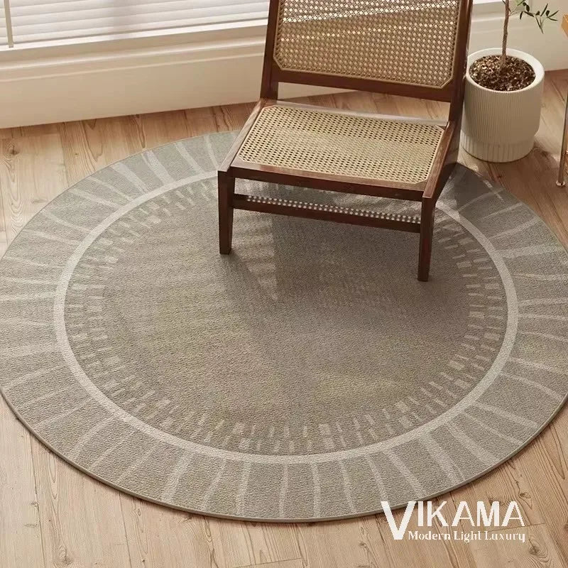 VIKAMA Circular Minimalist Light Luxury Carpet Minimalist Style Sofa Carpet Living Room Home Decoration Washable Floor Mat