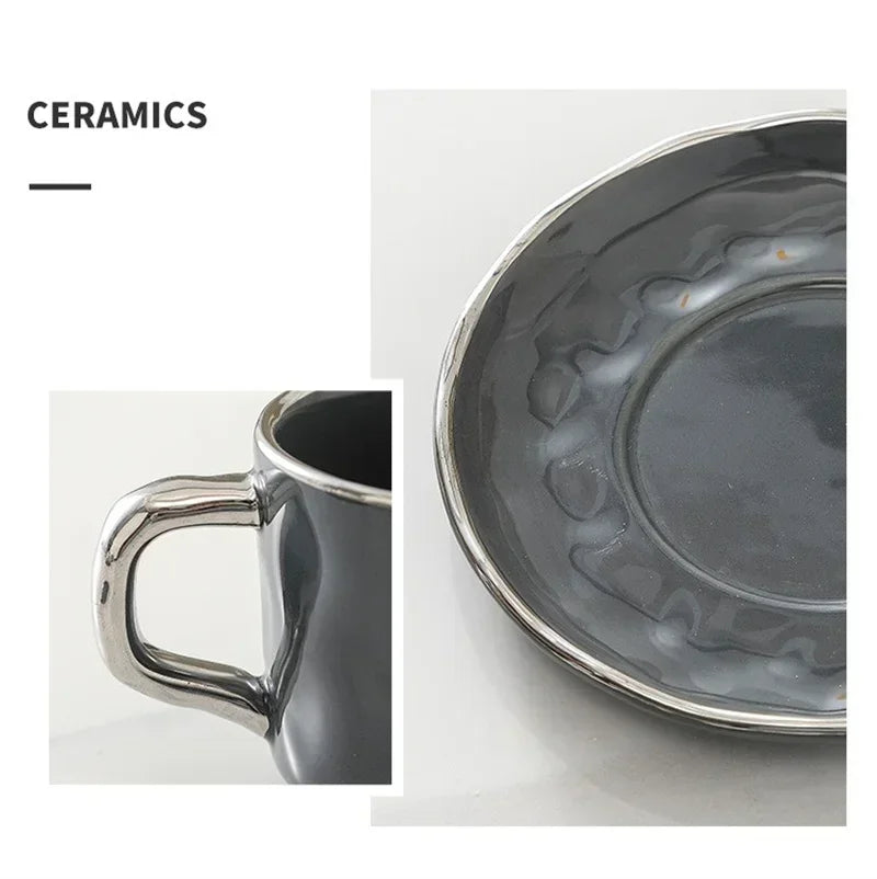 Juego de taza y platillo de cerámica: elegancia en cada sorbo