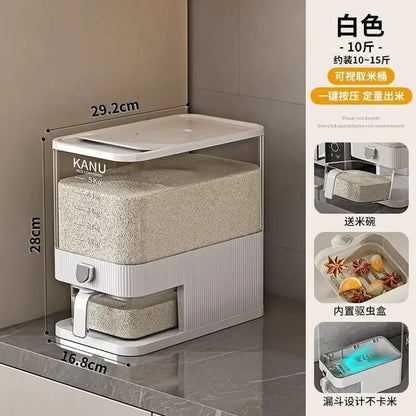 Sealed Rice Storage Container Easy Dispense Kitchen Box
