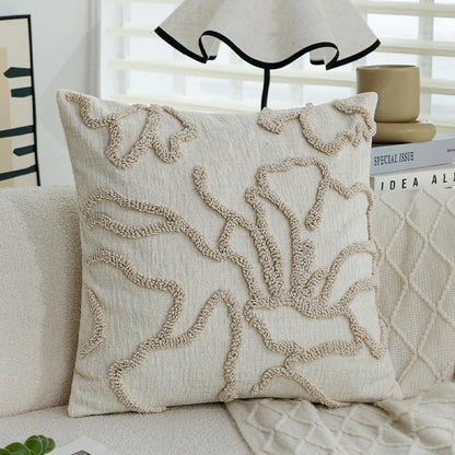 45x45 Boho Style Chenille Decorative Throw Pillow Cover Soft Geometric Lines Cushion Covers 3-color Pillowcase Sofa Living Room