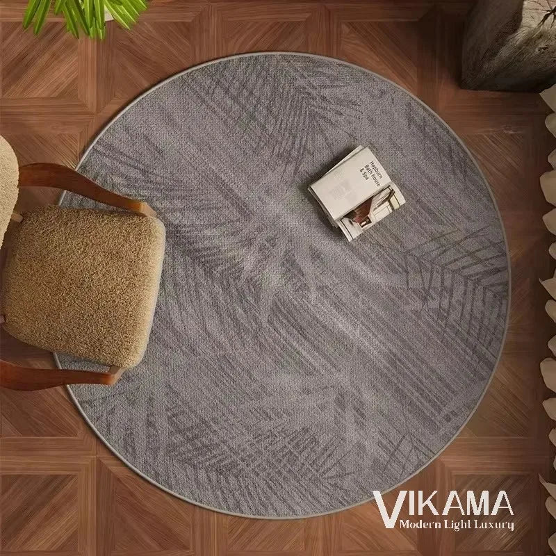 VIKAMA Circular Minimalist Light Luxury Carpet Minimalist Style Sofa Carpet Living Room Home Decoration Washable Floor Mat