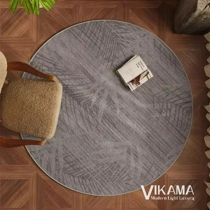 VIKAMA Circular Minimalist Light Luxury Carpet Minimalist Style Sofa Carpet Living Room Home Decoration Washable Floor Mat