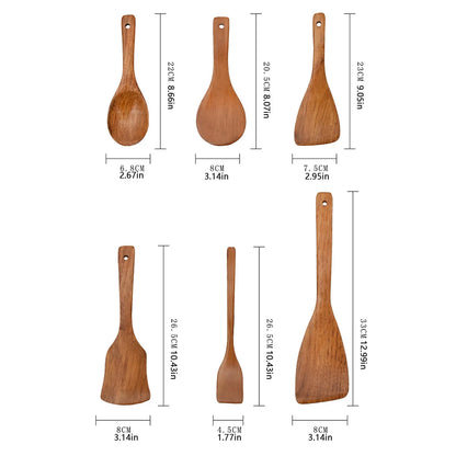 Wooden Kitchen Spatula Rice Ladle Soup Spoon Kitchen Cooking Tools Natural Wood Is Safe And Durable For Home Kitchens