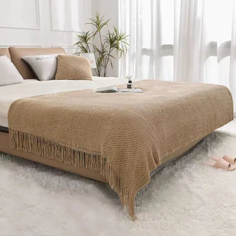 Manta de lujo bohemia y gruesa: decora y calienta tu hogar con elegancia natural