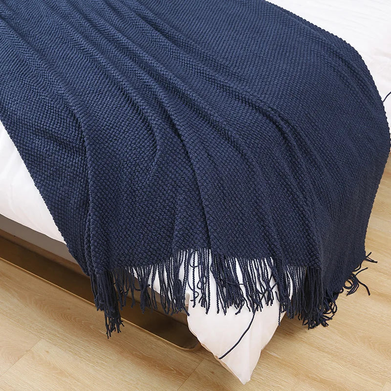 Soft Sofa Blanket Nordic Knitted Blankets Bed Sheet Decor Shawl Sofa Cover with Tassels Scarf Sofa Throw Blanket Drop Shipping