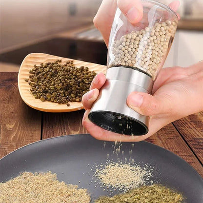1/2pcs Manual Salt Pepper Grinder Pepper Grinder Salt Grinder Stainless Steel Salt and Pepper Shakers Kitchen Mills Accessories
