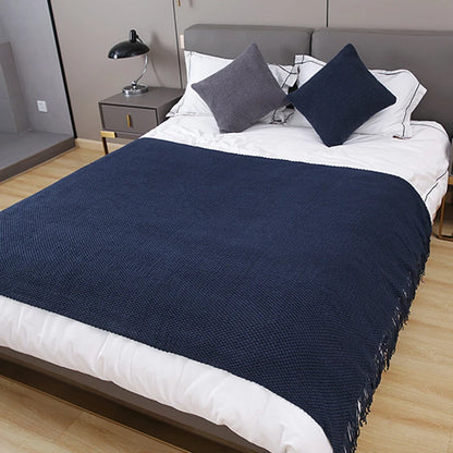 Soft Sofa Blanket Nordic Knitted Blankets Bed Sheet Decor Shawl Sofa Cover with Tassels Scarf Sofa Throw Blanket Drop Shipping