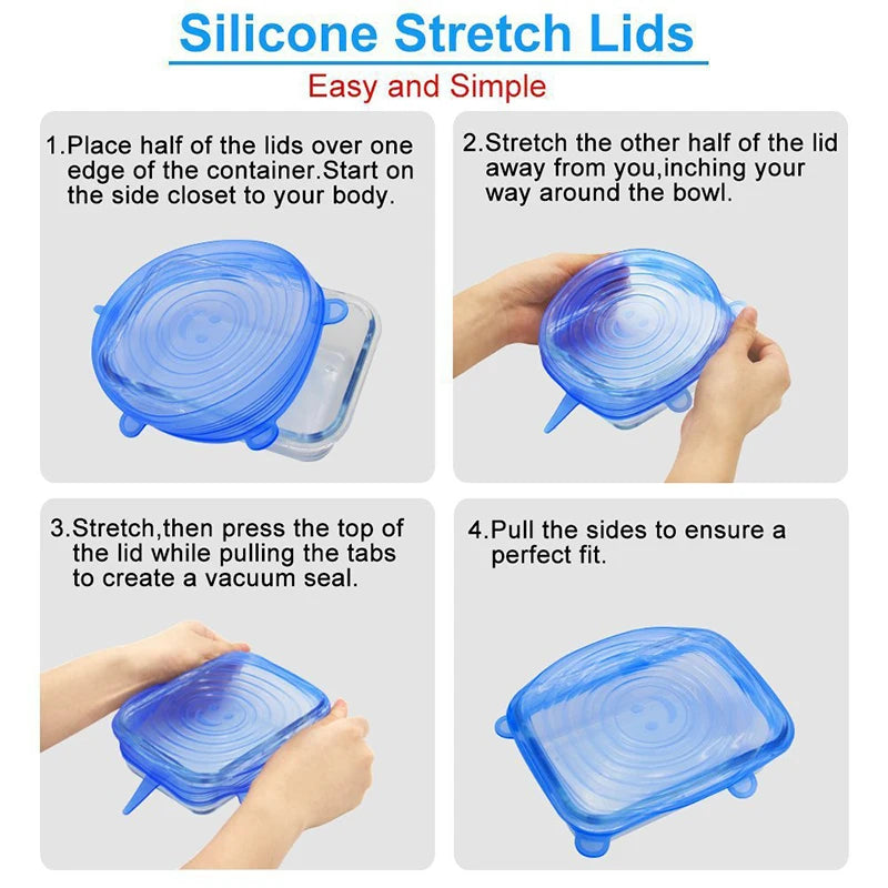 Seal and Store! Flexible Silicone Lids for Fridge and Kitchen Use