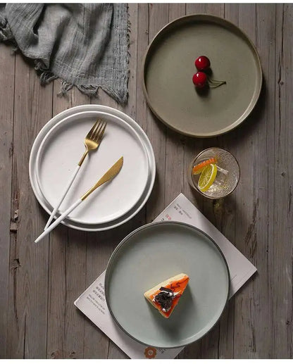 Prato Cerâmico Japonês Borda Reta – Mesa Sofisticada