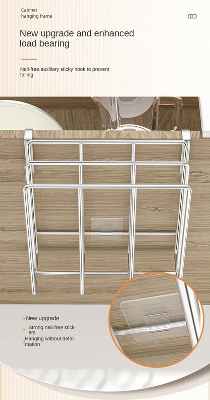 "SpaceSaver Hanging Rack – Sleek Under-Cabinet Storage for Pots, Covers & Kitchen Tools