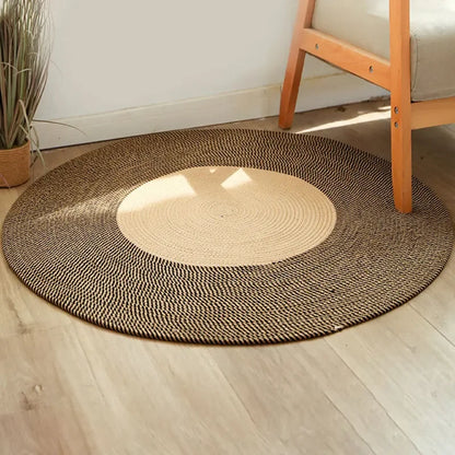 Handmade Round Rug Jute Carpets Woven Rattan Carpet With Tassel for Bedroom Living Room Vintage Linen Cotton Floor Mats