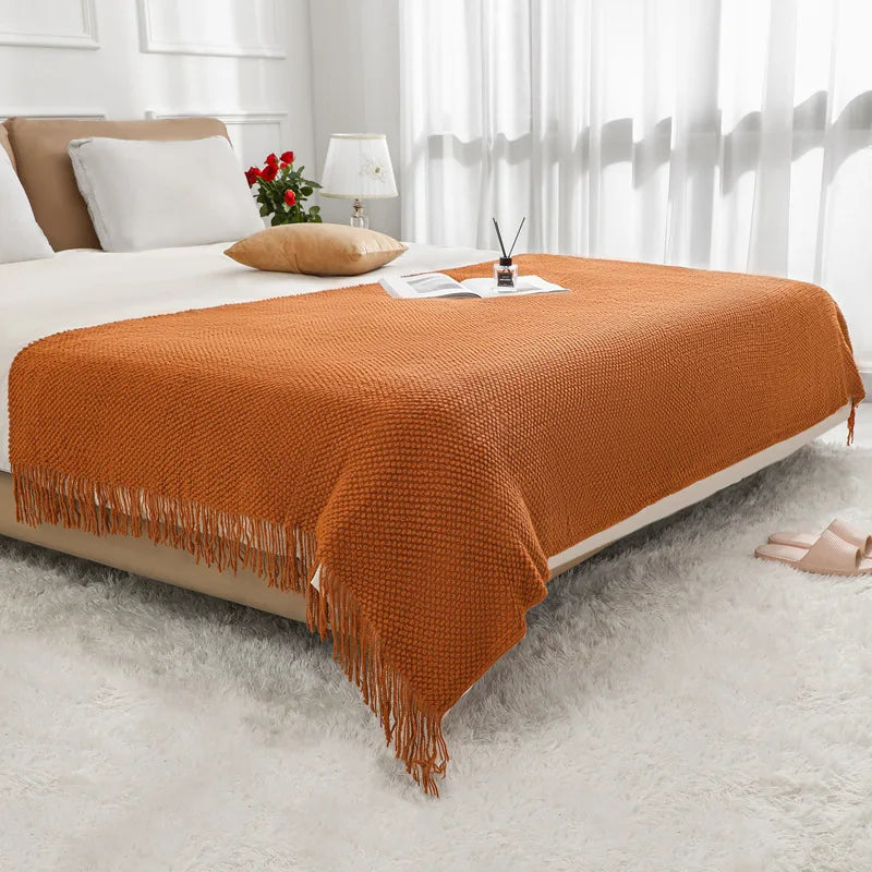 Manta de lujo bohemia y gruesa: decora y calienta tu hogar con elegancia natural