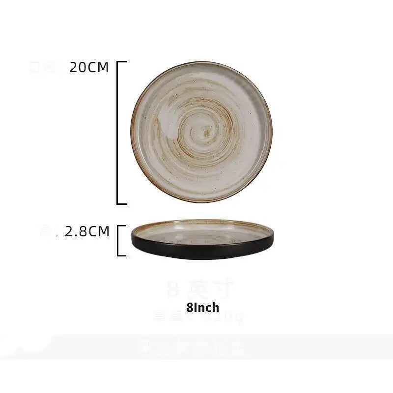 Prato Cerâmico Japonês Borda Reta – Mesa Sofisticada