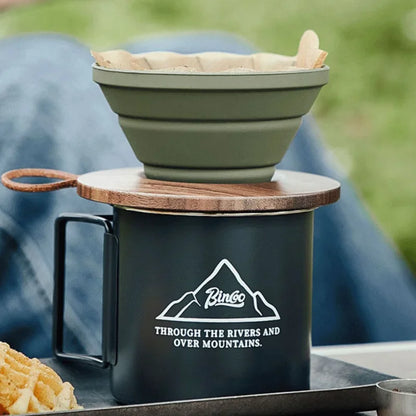 Coador de café dobrável de silicone para viagens