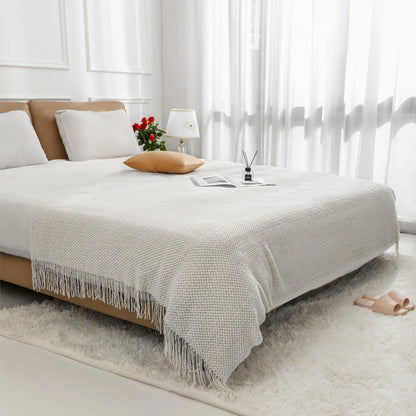 Manta de lujo bohemia y gruesa: decora y calienta tu hogar con elegancia natural