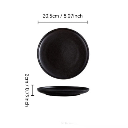 Japanese Style Black Ceramic Plate Set