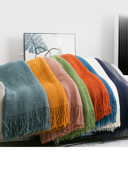 Soft Sofa Blanket Nordic Knitted Blankets Bed Sheet Decor Shawl Sofa Cover with Tassels Scarf Sofa Throw Blanket Drop Shipping