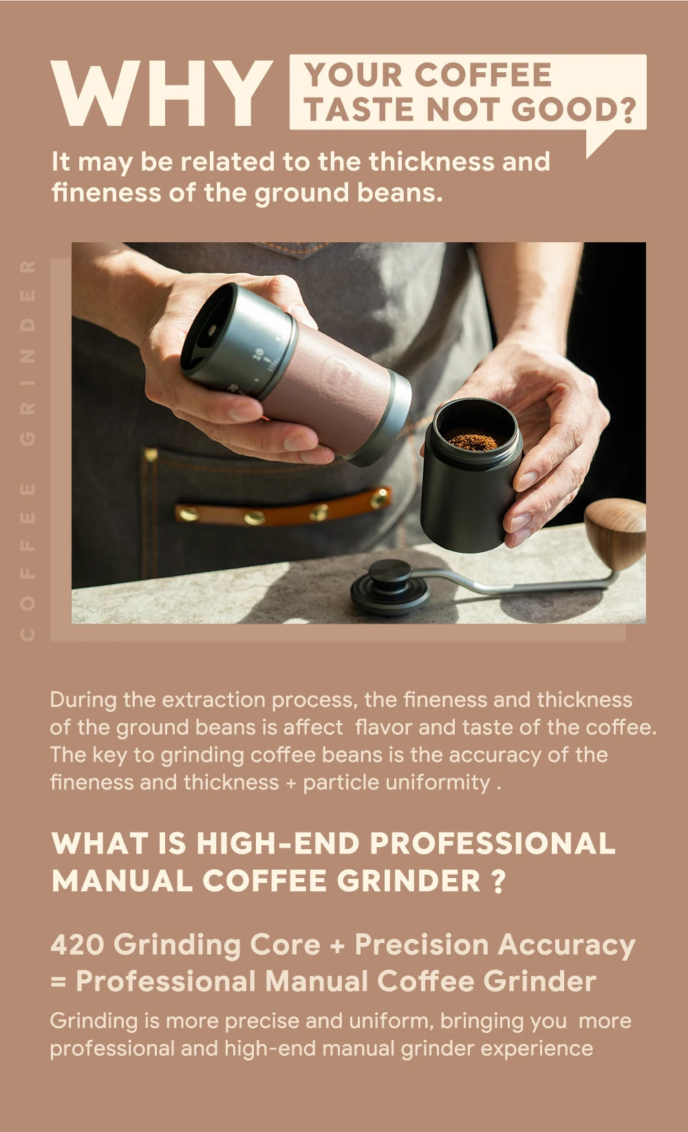 PrecisionBrew™ Manual Coffee Grinder