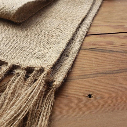 Natural Jute Tablerunner Tassel for Christmas Home Table Decoration Table Flag Cloth Wedding Decoration Table Runner