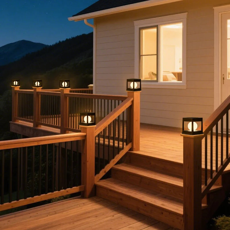 Solar Post Cap Light Easy Outdoor Lighting No Wiring